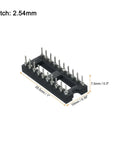 20 Pack 2.54mm Pitch DIP IC Socket Dual Row 20 Pins Round Pins Soldering Friendly for Electronics DIY Projects, black thermoplastic body