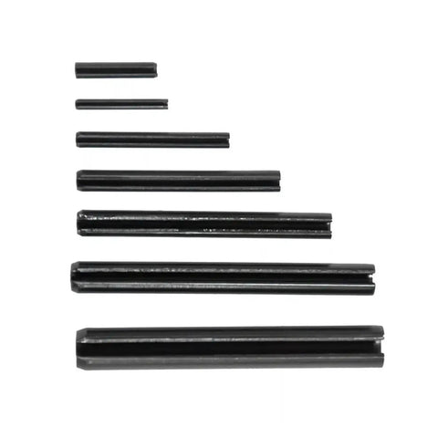 120 Piece Roll Pin Set Kit For Quick No Fuss Fastening Elastic Cylindrical Cotter Pins Hollow Positioning Pins Slotted Spring Pins Carbon Steel