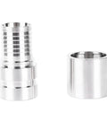 Workhorse E Type Male Cam And Groove Quick Connector In Stainless Steel For 1.5 Inch Hose Shank Fitting Built To Last For Hydraulic Systems Industrial Production And Water Supply Lines, shown with socket