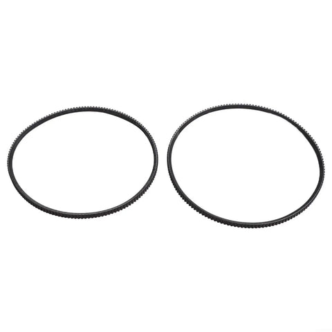 Set Of Two Premium Polyurethane Lathe Belts For Mini Metal Lathes Models 5M375 And 5M387, showing black round belts for machines.