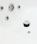 Universal Bathtub Drain Stopper Press Plug with Copper Core installed in a modern bathtub drain, featuring chrome finish.