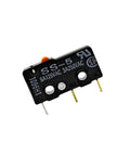5 Pack SS5 Micro Switch With Dead Reliable Snap Action And Spdt Layout Rated For 5 Amps 125 Vac close-up view showing switch terminals and markings.