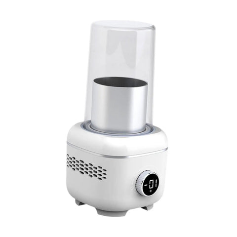 Compact Electric Cup Warmer And Chiller Plate With Digital Temperature Control Keeps Your Coffee Or Milk Lit Anywhere, white, desktop beverage heater.
