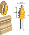 Half Inch Shank Router Bits Set Five Piece Pro Grade For Architectural Picture Frame Molding Cabinet Wood Milling And Miter Work Carbide CNC Cutting Tools For Doors And Tables, showcasing one bit with dimensions