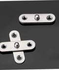 360 Degree Rotatable Hidden Door Pivot Hinges Set in Stainless Steel for Secret Doors and Hidden Installations displayed on black surface