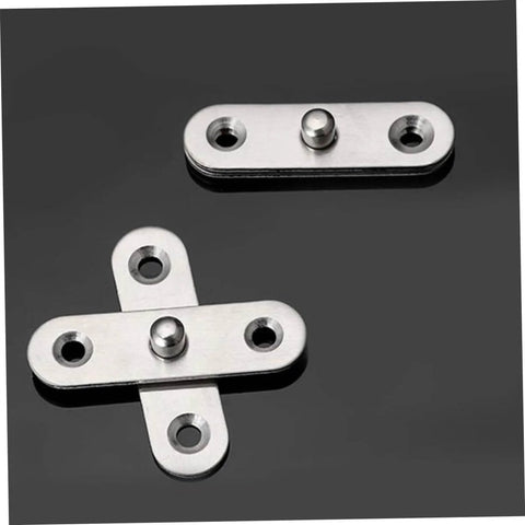 360 Degree Rotatable Hidden Door Pivot Hinges Set in Stainless Steel for Secret Doors and Hidden Installations displayed on black surface
