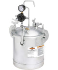 2 1/4 Gallon Paint Tank With Galvanized Steel Body Dual Output Regulator 45 Psi Max For HVLP And Conventional Spray Guns Lid Gasket Included Hose Not Included