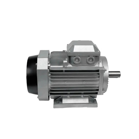 Rock Solid 1HP Industrial Electric Motor With Three Phase Power At 220 Or 380 Volts shown from the side, showcasing its robust design and features.