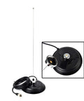 5.9 Inch NMO Magnetic Mount Antenna Base For Ham Mobile Radio With 16.4 Ft RG58 Coax Cable PL259 Plug shown with detail view