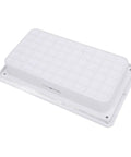 Heavy Duty RV Baggage Door Toolbox With Safety Latch And Drain Bottom Cap Rock Hard Abs Shell in white, compact design for trailers.
