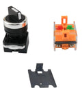 Waterproof 2-Position Rotary Switch With Latching Selector Knob 6-Pack for secure wiring, showing assembly components for DIY electronics.