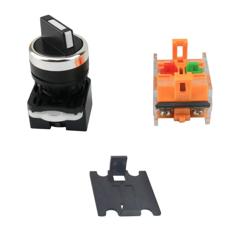 Waterproof 2-Position Rotary Switch With Latching Selector Knob 6-Pack for secure wiring, showing assembly components for DIY electronics.