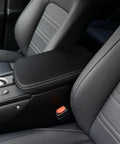 Lexus NX Center Console Armrest Cover 2015-2021 Full Coverage Protector for NX200t NX300h NX300 Black With White Stitching installed
