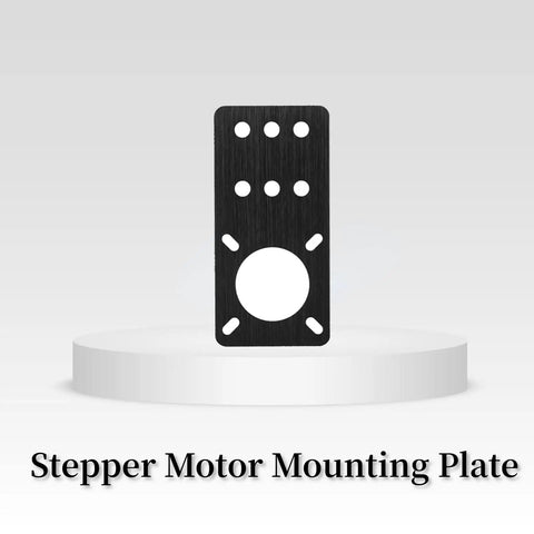 Beefy Stepper Motor Mount Plate For NEMA 17 Size Anodized Aluminum Bracket With Adjustable Slots Black