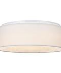 Flush Mount Ceiling Light With Fabric Drum Shade, 15.75 Inch Diameter, 22W LED, Warm White 3000K, Cozy Vibe For Bedroom