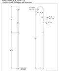 Technical drawing of Tub To Shower Conversion Kit In Brushed Nickel 62 Inch Shower Riser 3/8 IPS Inlet Wall Bracket And Hardware Included Epic Upgrade For Your Bathtub To A Fresh Full Shower