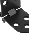 Close-up of black finish 6 Pack Concealed Aluminum Alloy Door Hinges for Folding Tables and Cabinets with mounting holes.