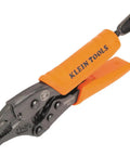 Curved Jaw Locking Pliers With Quick Release Handles, High Torque Mole Grips, 5-Inch, ergonomic design, orange handles, side view