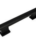 25 Pack Flat Black Cabinet Pull Handles, 4 Inch Center-To-Center, 5-1/16 Inch Long, metal handle on white background