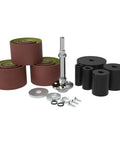 Image of Turn Your Drill Press Into A Dope Power Spindle Sander With 2 Inch Mandrel and 5 sanding drums, assorted sleeves, and hardware.