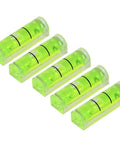Square Bubble Level for Horizontal Hanging Measurement, set of 5 green level bubbles with black lines for precision.