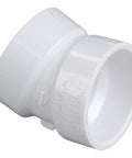 2 Inch PVC DWV Hub Elbow 22.5 Degree Drainage Fitting With Hub Ends For Hooking Up To Male Unthreaded Pipes, Corrosion Resistant, Smooth Interior Finish, white PVC elbow