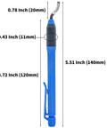 Deburring tool NO2000 with 360° swivel head and 11 HSS blades, blue handle.
