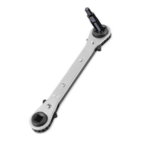 HVAC Service Wrench Kit With Hex Bit Adapter For Air Conditioning And Refrigeration Repair, 4-in-1 ratchet wrench with hex bits