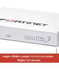 Next Level Small Office Network Firewall Ready To Go With AI Powered Enterprise Security, FortiGate 70G unit, compact 1.6"x8.5"x6.3".