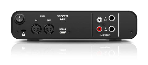 Back view of USB C Audio Interface With 2 Preamps And Hardware Monitoring 2 In 2 Out 24Bit 192kHz Recording Compatible With Mac Windows And iOS