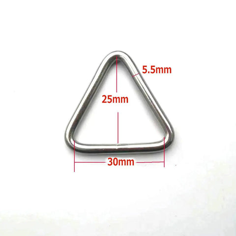 Beefy Stainless Steel 316 Marine Grade Triangle Ring Buckle Welded V Shaped Heavy Duty Ring 30mm Inside Width 25mm Inside Height