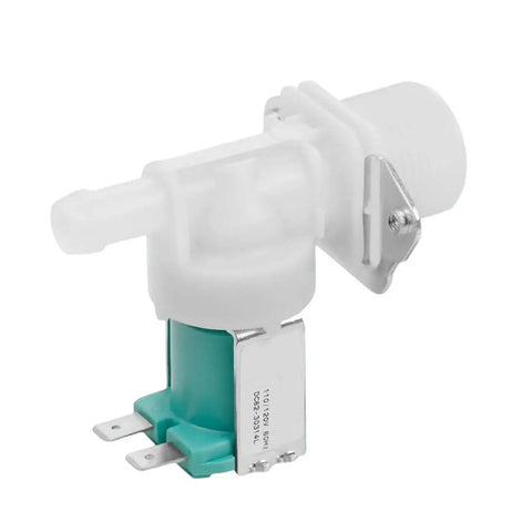 Dishwasher Water Inlet Valve Replacement Part Compatible With DC62 30314L And DC6230314L For Efficient Washing Easy Install Keeps Your Dishwasher Running Smoothly And Delivers Reliable Water Flow, white plastic valve with metal bracket and terminals