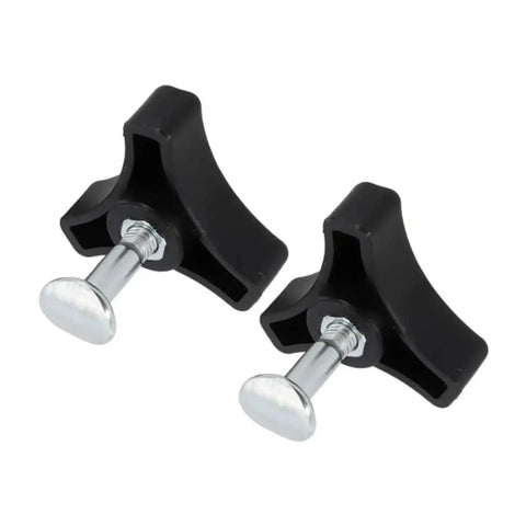 Top Notch Hi Strength Plastic Lawn Mower Handle Screw Nut Kit With Triple Cornered Knobs For Wobble Free Deck Connection And Quick Keyless Tightening, 2-pack black