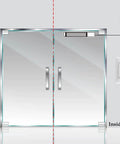 Rfid Keypad Access Control System With 600lb Magnetic Door Lock Kit And Exit Button installed on glass doors