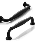 10 Pack 4 Inch Hole Center Matte Black Heavy Duty Solid Cabinet Pulls for Dressers Bathrooms Kitchens and Cabinets Durable Zinc Alloy Hardware with Premium Matte Finish showing two side-by-side