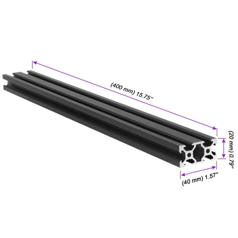 4 Pack 2040 Aluminum Profile Extrusion V Slot Linear Rail Guide Frame 400mm Anodized Black For 3D Printer Laser Engraving Machine And CNC DIY Projects Built Tough And Precision Ready