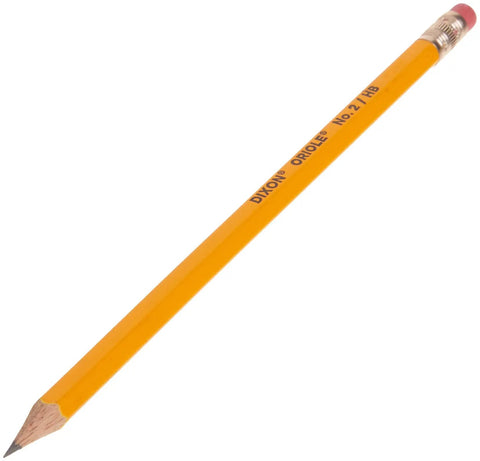 Heavy Hitter Yellow Number Two Pencils Presharpened For Butter Smooth Writing Commercial Grade woodcase pencil with pink eraser.
