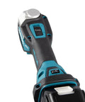 Cordless 18V Li-Ion Brushless Oscillating Multi-Tool For Dope Cuts And Gnarly Sanding, close-up of handle and speed dial