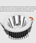 Eight Pack Top Notch Anti Fog Downlights Adjustable Angle Recessed Ceiling Spotlights Featuring Dimmable 24 Watt Bulbs with adjustable lamp head.
