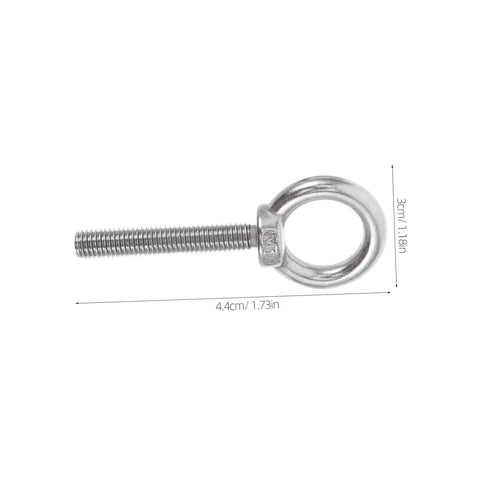 Beefy Heavy Duty M10x60 Stainless Steel Eye Bolt With Shoulder For Mounting Built To Absorb Vibration Anti Loosening Nut Ideal For Drywall Anchors And Machinery Mounts Rugged Steel Hardware, side view