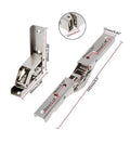 180 Degree Hydraulic Folding Hinge For Frameless Cabinets And Folding Tables Concealed Door Hardware Rust Resistant Steel Easy Install With Screwdriver Quiet Smooth Motion DIY Friendly Pair dimensions and details.