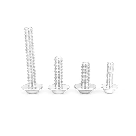 Motorcycle Fairing Screw Kit Aluminum M5 M6 177 Piece Set with washers displayed, showing different screw lengths for sportbike repair.