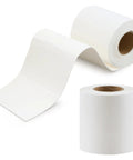 Front view: two white kiln paper rolls with an unrolled sheet, high-temp ceramic fiber gasket paper