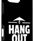 Hang Glider Themed iPhone 16 Pro Max Case With Two Part Protection, Scratch Resistant Shell, featuring 'Hang Out' text.