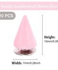 Pink 7X10MM Cone Punk Screw Back Spikes And Premium Heavy Metal Studs To Upgrade Badass Fashion Apparel Embellishments Gonna Slay Leather Crafts And Dope Diy Projects Today. Individual pink cone spike with dimensions 7mm wide and 10mm high.