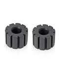 Fuel Tank Cushions For ATC And TRX Series Bikes Ready-To-Ride Tank Pad Set, 2 black rubber pads on white background