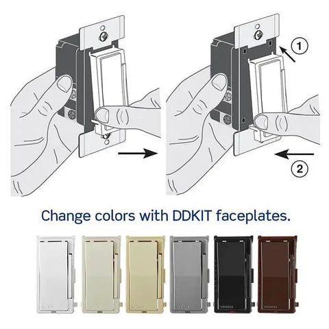 Hands demonstrating how to replace the faceplate on a Solid Smart Z Wave Plus Dimmer Switch that plays well with Alexa.