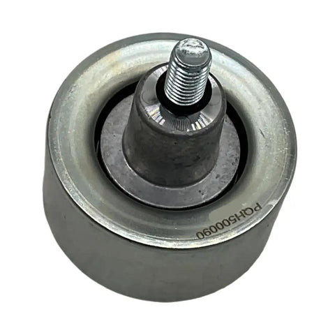 High Performance PQH500090 Drive Belt Idler Pulley with detailed metal structure for reliable engine performance.