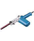 Adjustable Angle Belt Sander Machine With Sanding Belts For Wood And Metal DIY Polishing multifunctional grinder with blue handle.