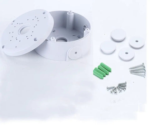 Universal Plastic Junction Box For Bullet And Dome IP Security Camera Mounts, White, Four Pack, Durable, Easy Install